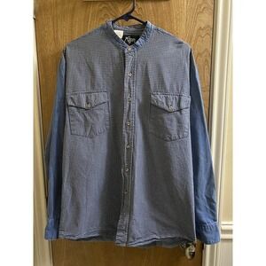 Vintage Roper Sport Denim Plaid Button Down Long Sleeve Mens Shirt Country Sz L